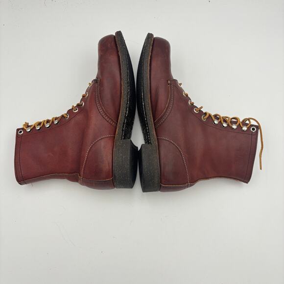 Vintage 70s Red Wing Amber Iron Ranger Steel Toe Combat Boots Men's 8.5 - Picture 6 of 11